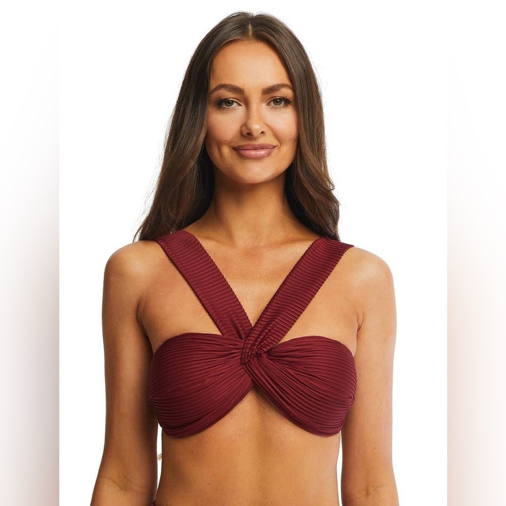 NWT Women's - Time And Tru - Maroon Convertible Bikini Top, Small (4-6)​​​